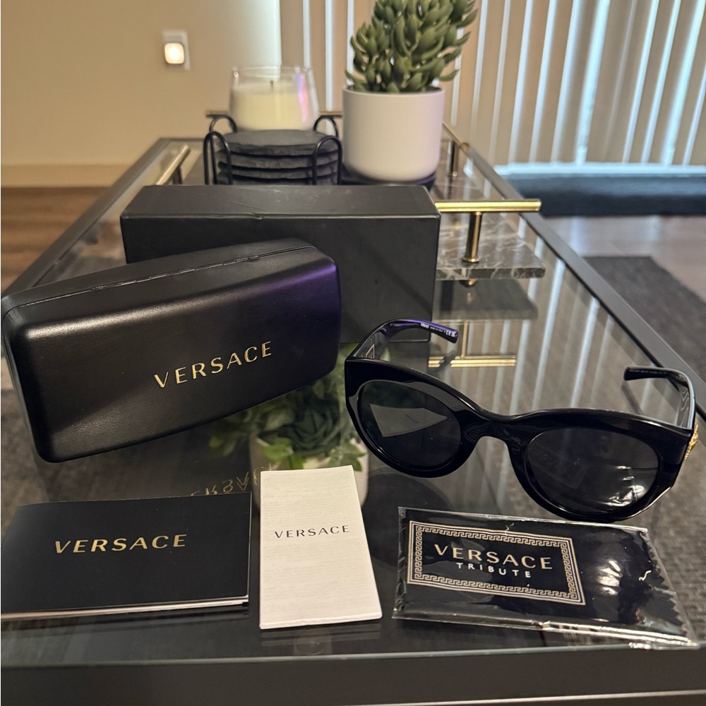 Versace Black Cat-Eye Sunglasses